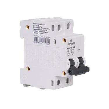 Imagem de DISJUNTOR BIFASICO 25A DIN SOPRANO SHB-GII CURVA C 3kA