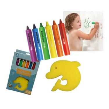 Imagem de Lapis de Banho Colorido Risca E Apaga Com Esponja Zoop Toys