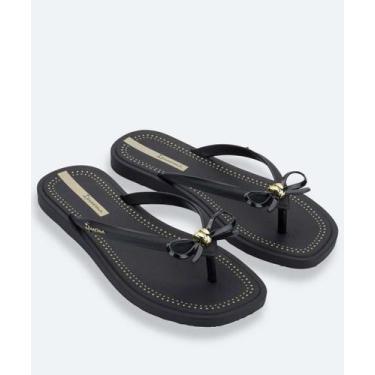 Imagem de Chinelo Ipanema Feminino Laço 27471 Preto-26032, 35, Preto