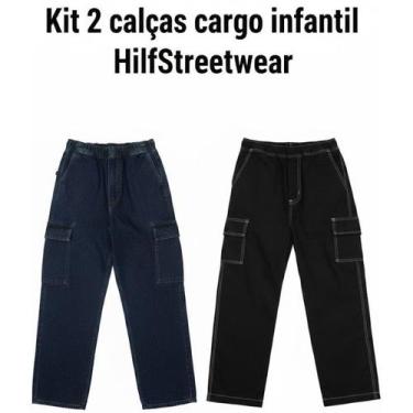 Imagem de Kit Calça Cargo Infantil 100% Algodão em Sarja/Jeans - NoBrand, Kit pr