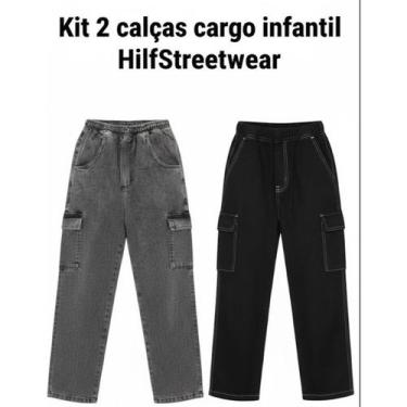 Imagem de Kit Calça Cargo Infantil 100% Algodão em Sarja/Jeans - NoBrand, Kit pr