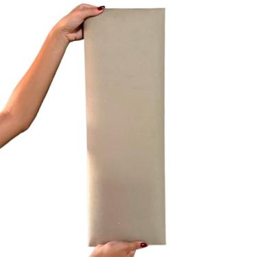 Imagem de Cabeceira Dubai Estofada Modular 20x60 cm para Cama Box | Placa Retangular Autocolante | Design Moderno(8,BEGE CLARO)