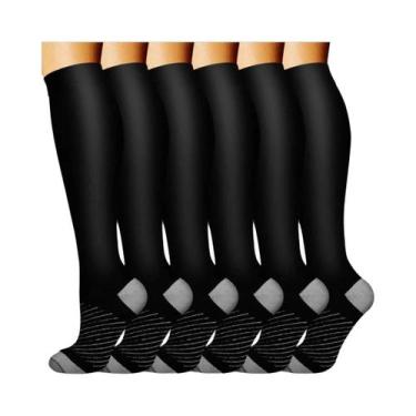 Imagem de Meias De Compressão Pretas De Cobre Para Mulheres E Homens 15-20mmHg G