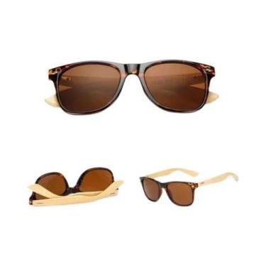 Imagem de Óculos De Sol Unissex Polarizados Com Armação De Madeira Natural, Ócul