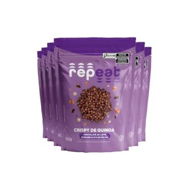 Imagem de Repeat Foods, Kit 6 Crispy Chocolate Quinoa Caramelo Flor Sal Repeat 50G