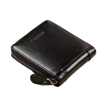 Imagem de Carteira De Couro Masculina Com Proteção RFID, Porta-cartões De Visita