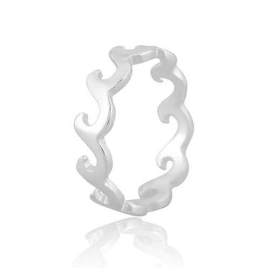 Imagem de Anel Banhado Prata 925 Onda Feminino - PAPILLON SEMI JÓIAS, 18