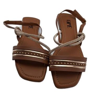 Imagem de Rasteira Dpé  Elegance Larissa, Caramelo, 36