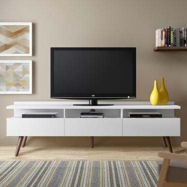 Imagem de Rack para TV até 55" Londres com Pés Retrô Branco Madesa