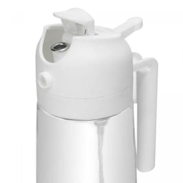 Imagem de Galheteiro 2 em 1 de Vidro com Borrifador Plástico Branco 450ml Lyor