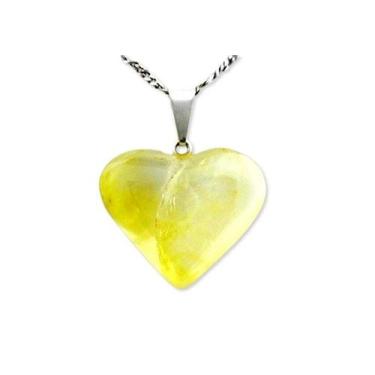 Imagem de Pingente de Citrino Bombardeado em Coração - Pedra Natural Banhada a P