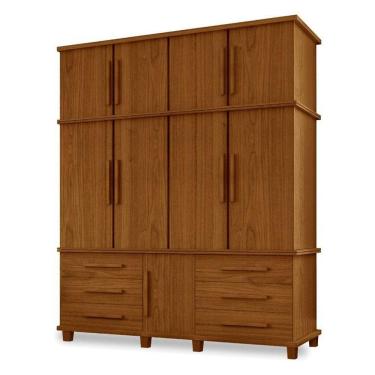 Imagem de Guarda Roupa Casal Londres 4 Portas Carvalho New ? Luapa Móveis