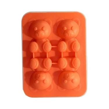 Imagem de Forma De Silicone Flexível Para Cubos De Gelo Em Formato De Ursinho Fo