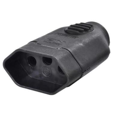 Imagem de Plugue Femea 2P+T 10A - 250V Preto - Ilumi