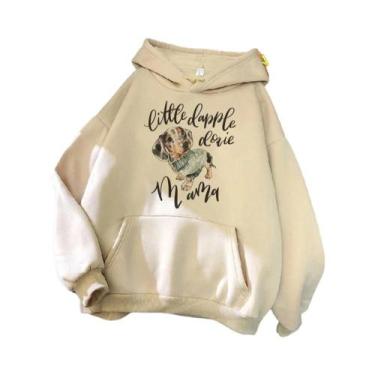 Imagem de Moletom Feminino Engraçado Com Capuz Estilo Coreano 2023, Moletom Góti