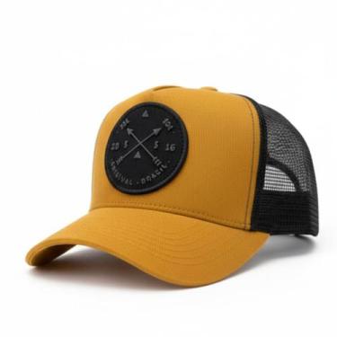 Imagem de Boné Trucker Aba Curva Sol A Sol Copa Alta Ventilado Cor:CarameloTaman