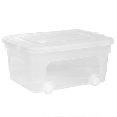 Imagem de Caixa Organizadora 34L Transparente Com Trava e Rodinhas Unidade - Gio