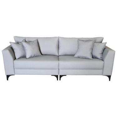 Imagem de Sofá Pierri Bipartido Tecido Acquablock Pé Aço Preto 250cm - 4R Estofa