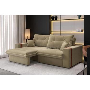 Imagem de Sofá-cama Ipanema 3 Lugares Suede Bege 200cm - CIALAR MÓVEIS