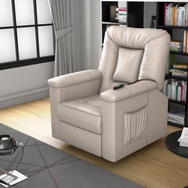 Imagem de Poltrona Elétrica Reclinável Jerry Corino Bege Mais de Casa