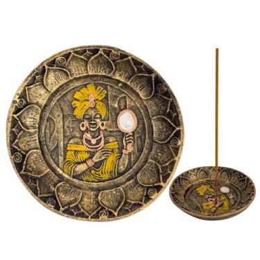 Imagem de Incensário Oxum prato resina candomblé umbanda quimbanda 12 cm - Genér