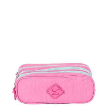 Imagem de Estojo 3 Compartimentos Crinkle 2 Double Rosa - Pink - Sestini, Rosa