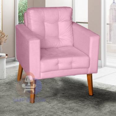 Imagem de Sofá/Poltrona/Cadeira Decorativa Glamour Dubai com pés em Madeira