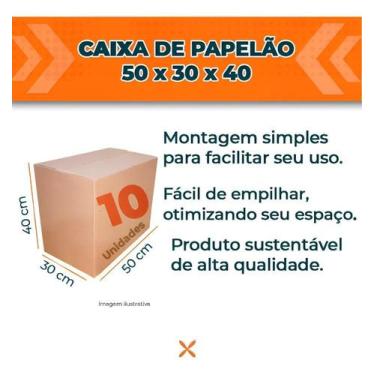 Imagem de Kit 10 Caixas De Papelão Grande Medidas 50x30x40 P/ Mudança - Congratu