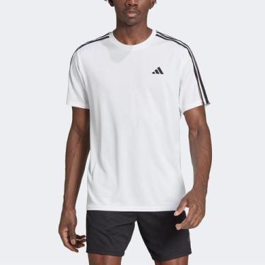 Imagem de Camiseta Adidas 3 Listras Masculina, Branco, P