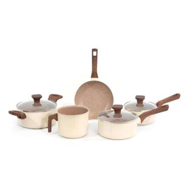 Imagem de Jogo De Panelas Mimo Style Fundo Triplo Indução 5 Peças Cor - Congratu