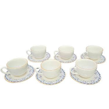 Imagem de CONJUNTO XÍCARAS COM PIRES CHÁ 220ml FIO OURO