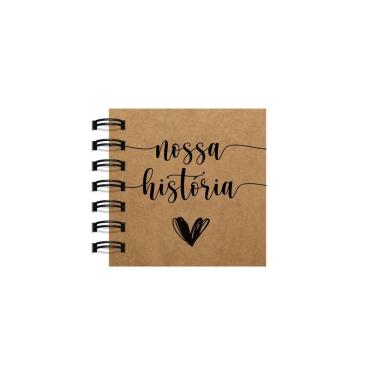 Imagem de Álbum de Fotos Scrapbook OEM Nossa História Capa Flexível Kraft 240g Mini 10x10cm 20 Fo...