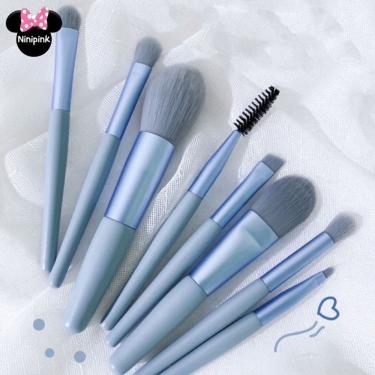 Imagem de Kit de Pincéis de Maquiagem Kit 8 Peças Combo para Aplicação Completa com Case para Via...