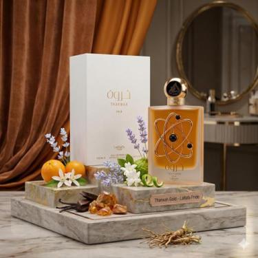 Imagem de Perfume Lattafa Tharwah Gold Eau de Parfum 100ml Feminino Importado Or