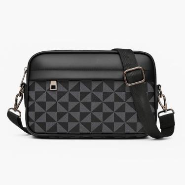 Imagem de Bolsa Masculina com Fechamento em Zíper com Alça de Mao e Transversal 