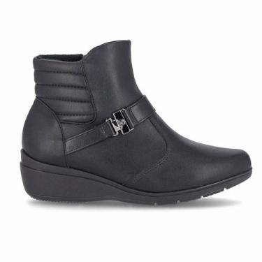 Imagem de Bota Feminina Cano Curto Piccadilly Ultraconforto 117106, Preto, 36