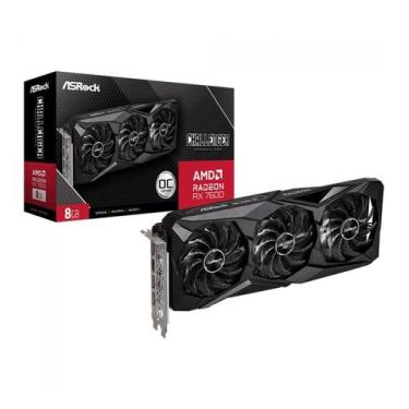 Imagem de Gpu asrock rx 7600 8gb challenger pro oc, gddr6, 128-bits, 3x dp / 1x 