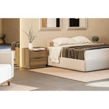 Imagem de Mesa de Cabeceira 52cm x 54cm 2 Gavetas Marrom - Kappesberg