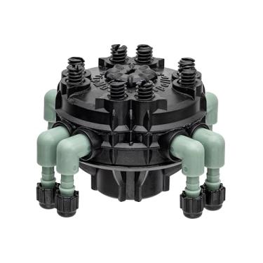 Imagem de Orbit Pacote com 2 coletores de irrigação por gotejamento de fluxo ajustável com 8 portas para tubo de 6 mm (1/4") - 61008P