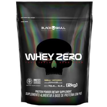 Imagem de Whey zero black skull refil - 2kg (whey protein isolado), N/A, BAUNILH