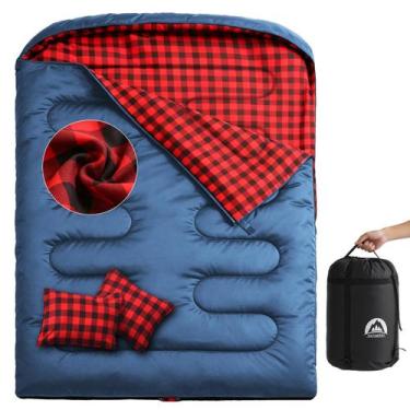 Imagem de Saco de dormir duplo SWTMERRY XL impermeável com travesseiros