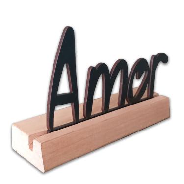 Imagem de Frase Palavra De Mesa Mdf Com Base De Madeira De Pino Amor