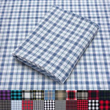 Imagem de Tecido Flanela de Algodão Xadrez Tartan Azul-Claro 10 Jardas - Marca P