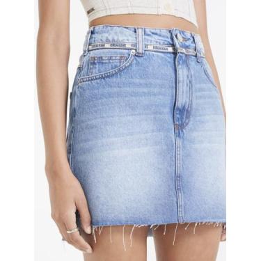 Imagem de Saia Jeans Cintura Alta - Forum - 36, 36, Indigo