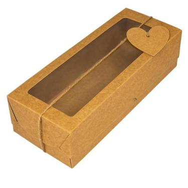 Imagem de Caixa De Presente Kraft Para Nini Garrafa 25x7x7 60 Uni - Salvo Embala