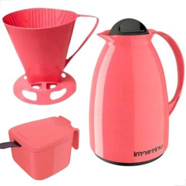 Imagem de Kit Prático Para Café Garrafa Térmica Açucareiro Suporte Filtro - UNIT