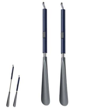 Imagem de Calçador de Sapato Extensivel Kit 2 Espatulas Auxilia Idosos Pcd Gravi