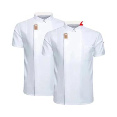 Imagem de Jaqueta De Chef Unissex Para O Verão, Camisa De Cozinha, Uniforme De G