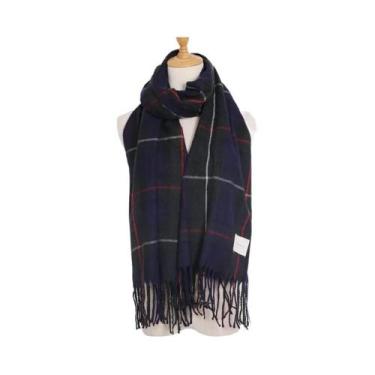 Imagem de Cachecol Feminino Xadrez Tartan Quente E Macio, Longo, Para Presente D