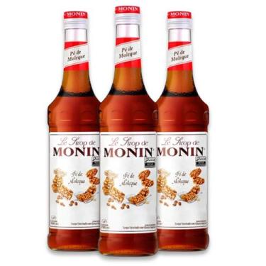Imagem de Xarope Monin Doces Brasileiros Pé de Moleque Kit 3un 700ml, Monin